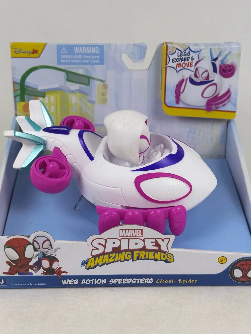 Marvel Spidey Amazing Friends Ghost-Spider White Purple Pink Toy Vehicle